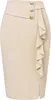 Damen Bleistiftrock mit Schlitz und Rüschen, Beige, High Produktbild-Vorschau 1