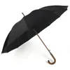Eleganter Automatik Regenschirm Stockschirm mit Holzgriff Produktbild-Vorschau 1