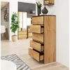 Komoda s 5 zásuvkami 60 cm, farba: dub Craft, V: 121 cm, Š: Náhľad obrázku produktu 4
