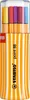 A set of STABILO point 88 fineliner pens in a clear plastic case with an orange and white striped design. Anteprima dell’immagine prodotto