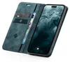 A teal flip case for an iPhone, showing the inside with card slots and a phone inside. Produktbild-Vorschau