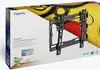 The image shows the retail packaging of a TV wall mount. The box features a graphic design with abstract shapes and colors, and prominently displays the product itself. Podgląd zdjęcia produktu