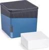 A blue and gray dehumidifier cube with a white collection tray in front of it, set against a white background. Anteprima dell’immagine prodotto