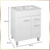 Stamar Badmöbel Komplett-Set Weiß Hochglanz 60 cm mit Produktbild-Vorschau 6