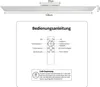 An illustration of a remote control with its functions labeled, and a diagram of a ceiling light with dimensions. Anteprima dell’immagine prodotto