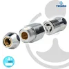 A disassembled plumbing fitting shown against a white and light gray background with a circular graphic element. Produktbild-Vorschau