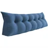 A dark blue wedge pillow with button tufting, shown against a white background. Produktbild-Vorschau
