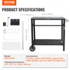 Product specifications and accessories for a serving cart. Produktbild-Vorschau