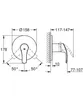 Technical drawing with dimensions of a shower faucet. Produktbild-Vorschau