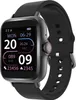 A close-up studio shot of a black smartwatch with a black strap, displayed against a white background. Voir les images du produit