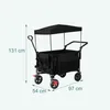 Relaxdays Bollerwagen, faltbar, 150 kg, Dach, Teleskop- & Produktbild-Vorschau 4