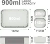 Brotdose Kinder Bento-Box 900ml Auslaufsicher Fächern für Produktbild-Vorschau 3