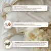 A close-up view of a pillow's filling and fabric, with descriptive text boxes highlighting its features. Produktbild-Vorschau