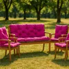 Gartenbankkissen 120×50×40 cm Rosa – bequemes Sitz- und Produktbild-Vorschau 6