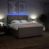Möbel Boxspringbett mit Matratze Taupe 200x200 cm Stoff - Produktbild-Vorschau 4
