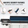 Close-up of a paper cutter with marketing text and feature callouts. Anteprima dell’immagine prodotto