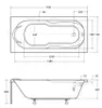 ECOLAM Badewanne Wanne Rechteck Bona Design Acryl weiß Produktbild-Vorschau 3