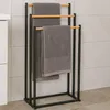 Stojan na ručníky SERI do koupelny, 45 x 23 x 85 cm, černý Náhled obrázku produktu 3