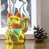 Glückskatze - Maneki-neko - Winkekatze - 13 cm - gold Produktbild-Vorschau 8
