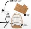 SereneLife Wiszący fotel z ramą – Wiszący fotel rattanowy Podgląd zdjęcia produktu 6