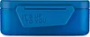 A blue lunchbox with text on the lid. Voir les images du produit