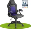 A gaming chair is shown on a green circular mat against a white background. A certification badge is visible in the top right corner. Náhled obrázku produktu
