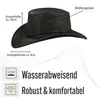 Herren Western Cowboy Rindsleder Hut JERO Größe S Schwarz Produktbild-Vorschau 7