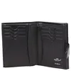 The inside of an open black leather wallet is shown against a white background. Produktbild-Vorschau