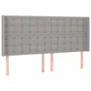 LED Kopfteil Hellgrau 203x16x118/128 cm Stoff Produktbild-Vorschau 3