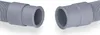 Two ends of a flexible gray hose are shown, separated by a gap. Produktbild-Vorschau