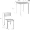A diagram showing the dimensions of a garden table and chair set. Produktbild-Vorschau