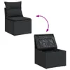 8-tlg. Garten-Sofagarnitur mit Kissen Schwarz Poly Rattan Produktbild-Vorschau 3