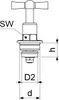 Js Knebel-Oberteil Mit O-Ring     Dn15, 1/2", Poliert Anteprima dell’immagine prodotto 2