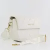 A white quilted handbag with a gold logo and strap, shown against a white background. Anteprima dell’immagine prodotto