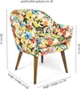 Excelsa Fiori Frida fauteuil polyester et bois 70.5x65x83 Voir les images du produit 3