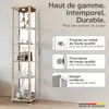 K-Möbel Vitrine en verre debout en hêtre (176x37x33 cm) Voir les images du produit 2