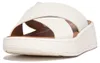 FITFLOP F-Mode Leather Flatform Cross Slides WIT 40 Productafbeelding-voorbeeld 1
