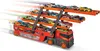 A Hot Wheels Mega-Truck toy carrier filled with toy cars, with some cars on tracks extending from the top. Náhled obrázku produktu