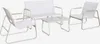 sweeek - Gartenlounge-Set aus Stahl, 4 Plätze - Beige Produktbild-Vorschau 1