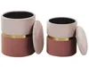 BELIANI Pouf 2er Set Rosa aus Samtstoff mit Stauraum und Produktbild-Vorschau 4