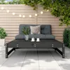 The Living Store Gartenhocker Schwarz 120x80 cm Massivholz Produktbild-Vorschau 4