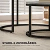 HOMCOM Couchtisch rund 2er Set Stapelbarer Wohnzimmertisch Produktbild-Vorschau 6