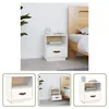 The Living Store Nachttisch Weiß 40x34x45 cm Massivholz Produktbild-Vorschau 10