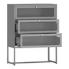Büroschrank 'Sund' mit 3 Schubladen 105x80x40 cm Grau Produktbild-Vorschau 7