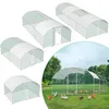 Collage of different sizes and angles of a chicken coop, with one larger image showing chickens and ducks in a coop in a grassy outdoor setting. Produktbild-Vorschau