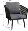 A diagram showing the dimensions of an outdoor chair. Produktbild-Vorschau