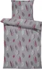 Winter Bettwäsche 135x200 cm Blätter grau bordeaux rot Produktbild-Vorschau 1