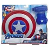 The product is packaged in a cardboard box with a clear plastic window showing the Captain America shield and gauntlet. Anteprima dell’immagine prodotto