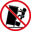 A warning symbol indicating that children should not climb on furniture. Produktbild-Vorschau
