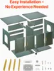 An unassembled cat cabinet with all its parts laid out, along with hardware and accessories. Voir les images du produit